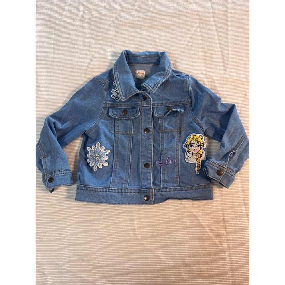 Disney Collection by Tutu Couture Frozen Elsa Olaf Denim Jacket Light Wash 4T